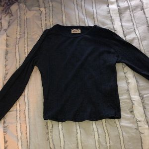 blue ribbed long sleeve from holister